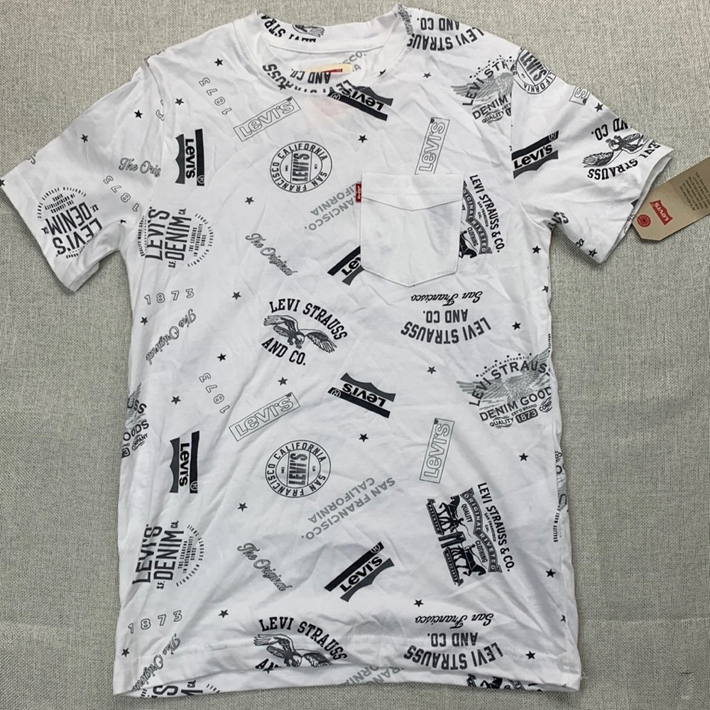 Levi's Big Boys Crew Neck Short Sleeve Graphic T-Shirt Size Medium